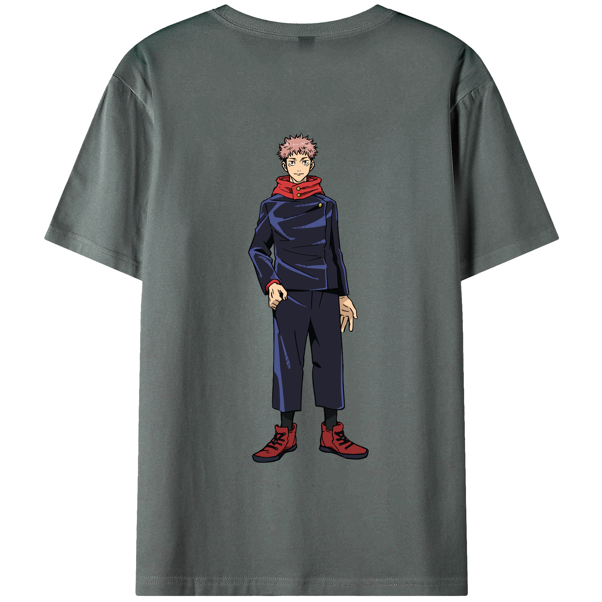 （画像用） 呪術廻戦 Jujutsu Kaisen 綿100％ メンズ半袖Tシャツ（バックプリント） 通気性